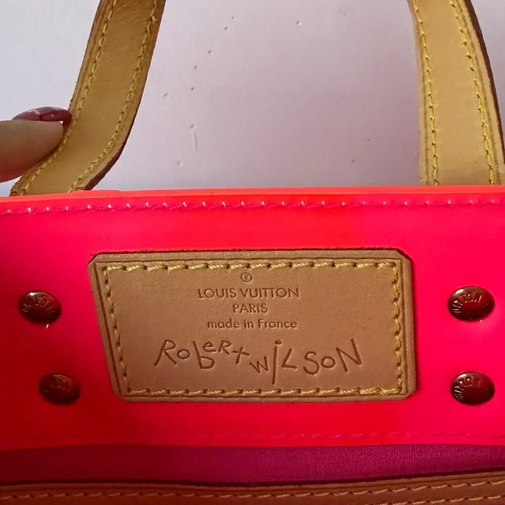 Louis Vuitton Robert Wilson Monogrm Vernis Fluo Reade PM Tote Pink Orange RARE - Picture 9 of 15